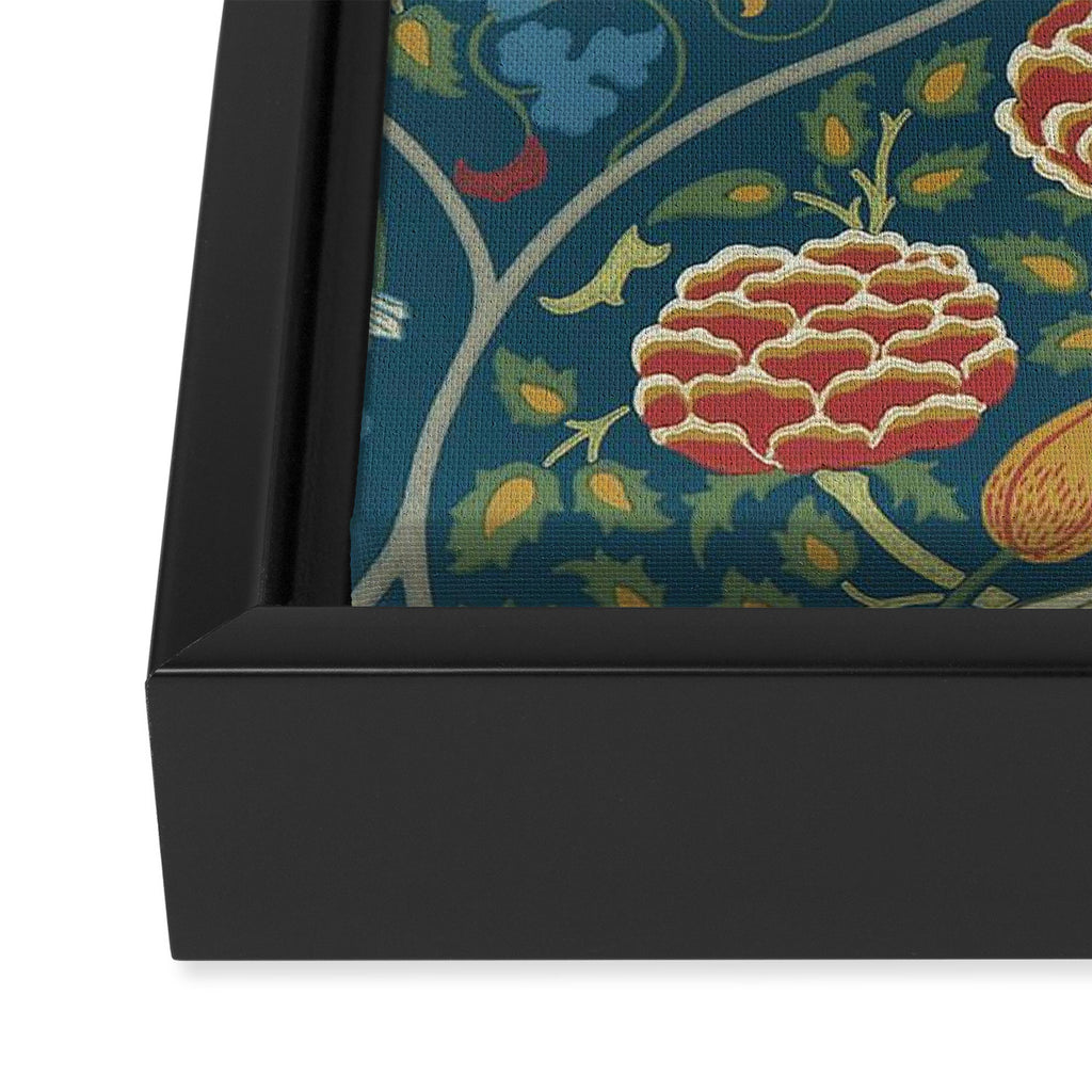 William Morris Seasons by May Melsetter Indigo Blue Framed Canvas Print Gallery Image 3