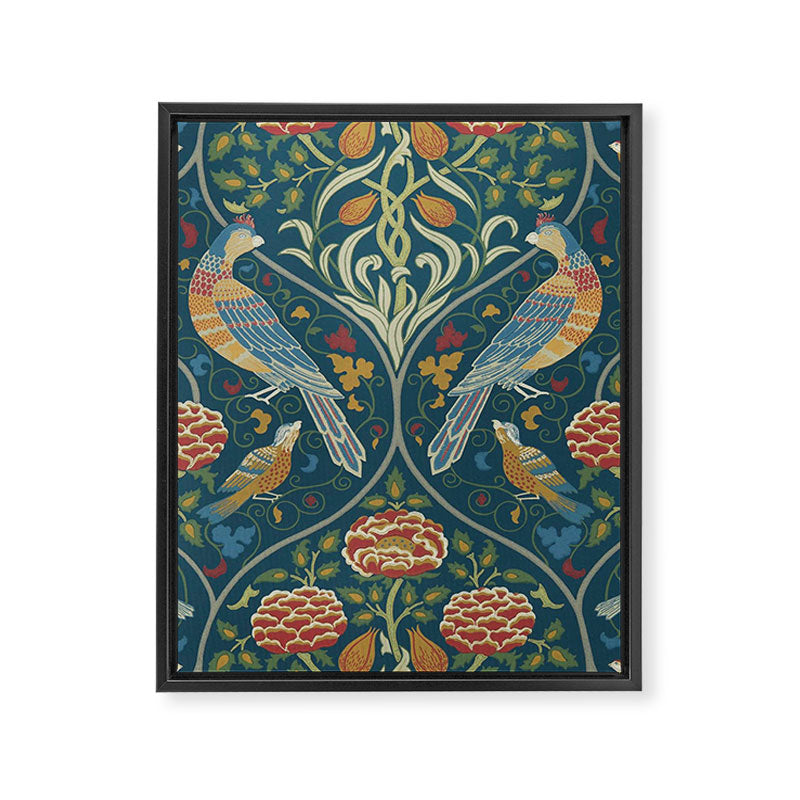William Morris Seasons by May Melsetter Indigo Blue Framed Canvas Print Gallery Image 8