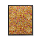 William Morris Seasons by May Melsetter Bird Pattern Saffron Gold Yellow Framed Canvas Print Gallery Image 8