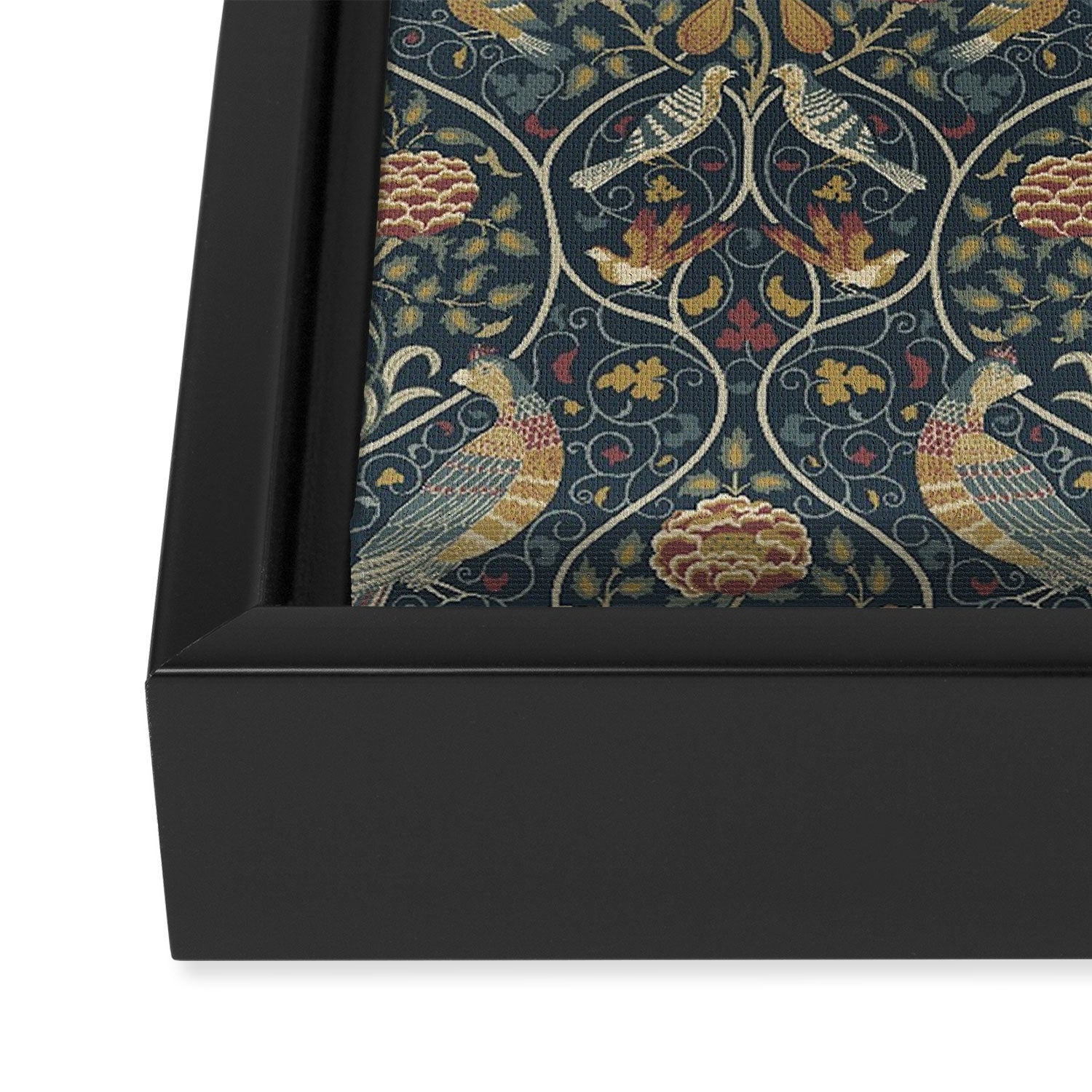 William Morris Seasons by May Melsetter Indigo Framed Canvas Print Gallery Image 3