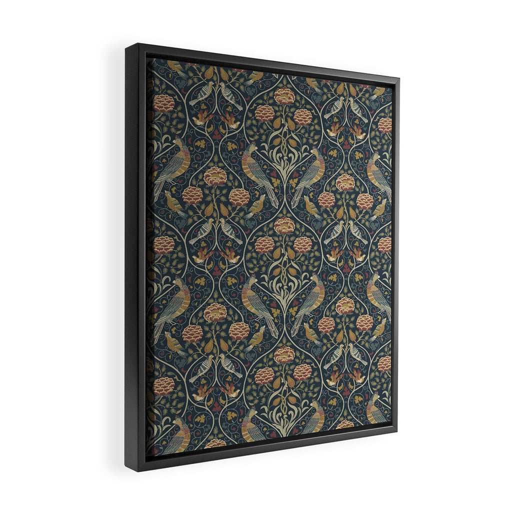 William Morris Seasons by May Melsetter Indigo Framed Canvas Print Gallery Image 2