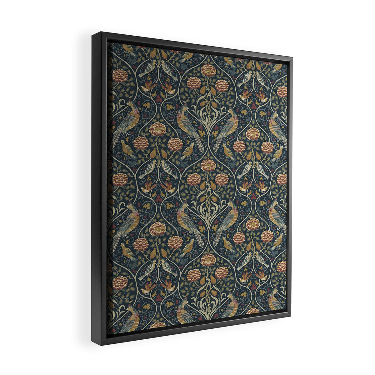William Morris Seasons by May Melsetter Indigo Framed Canvas Print Gallery Image 2