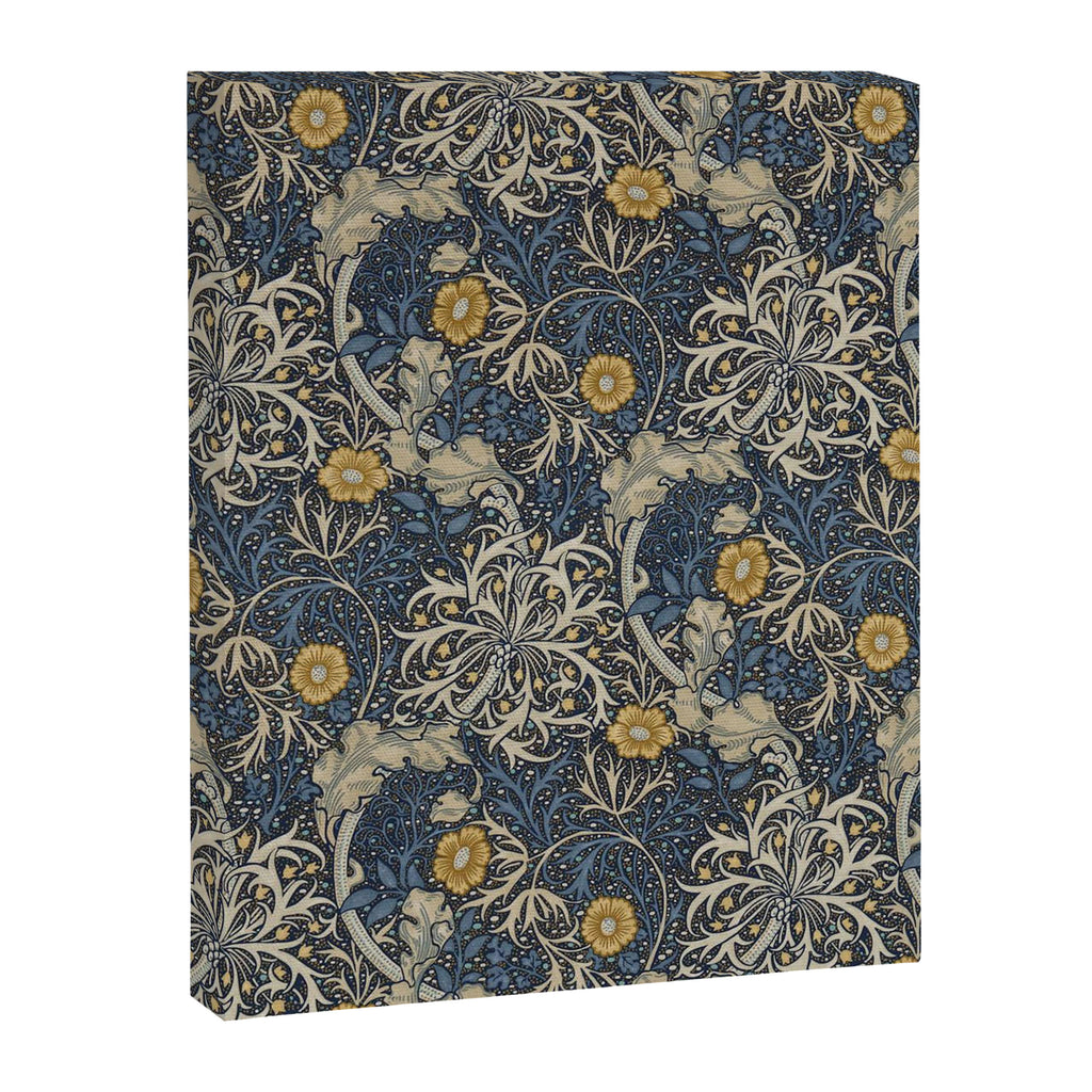 William Morris Seaweed Ink Woad Blue Canvas Print Gallery Image 8