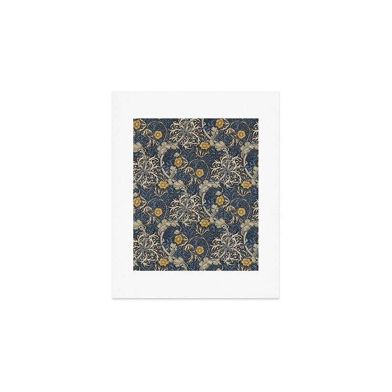 William Morris Seaweed Ink Woad Blue Art Print Gallery Image 1