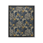 William Morris Seaweed Ink Woad Blue Framed Canvas Print Gallery Image 8