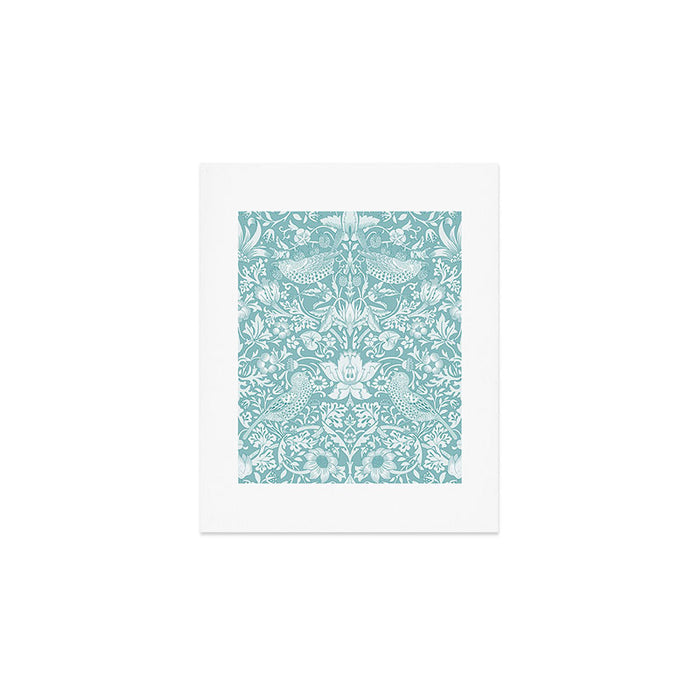 William Morris Strawberry Thief Aqua Teal Art Print Gallery Image 1