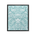 William Morris Strawberry Thief Aqua Teal Framed Canvas Print Gallery Image 6