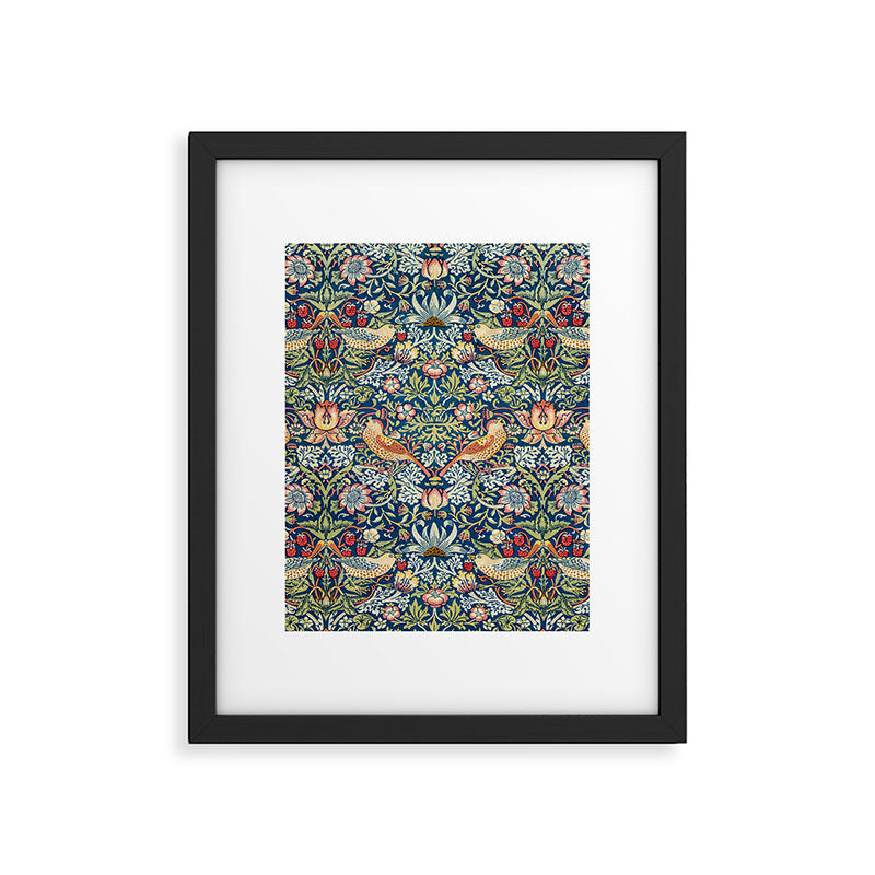 William Morris Strawberry Thief Blue 1883 Vintage Botanical Pattern Framed Art Print Gallery Image 6