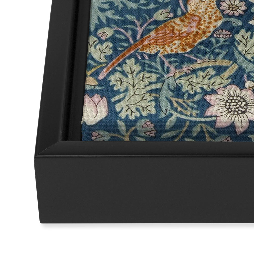 William Morris Strawberry Thief Blue Green Framed Canvas Print Gallery Image 3