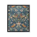 William Morris Strawberry Thief Blue Green Framed Canvas Print Gallery Image 8