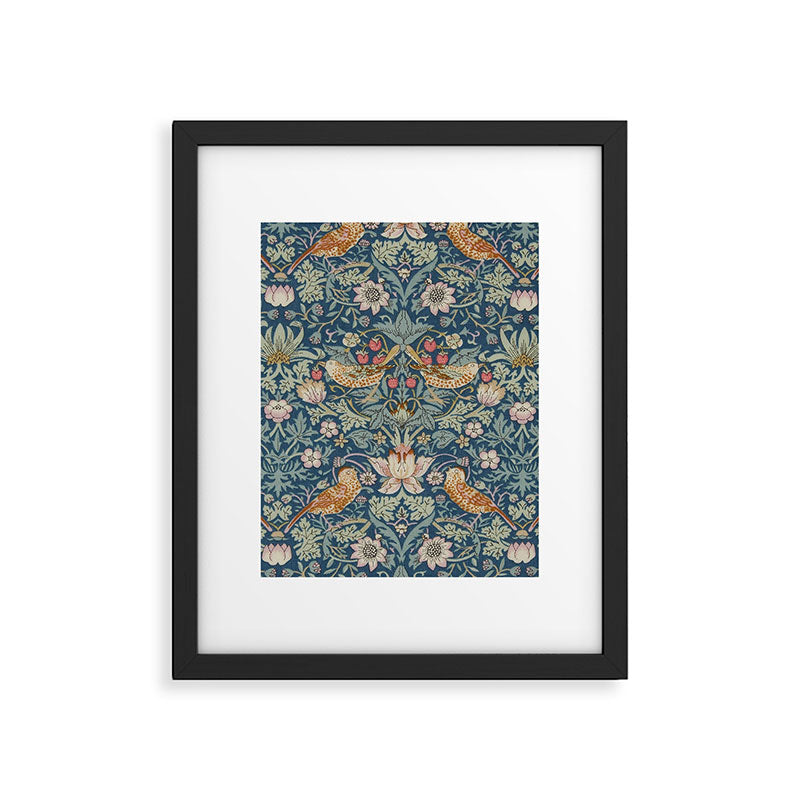 William Morris Strawberry Thief Blue Green Framed Art Print Gallery Image 6