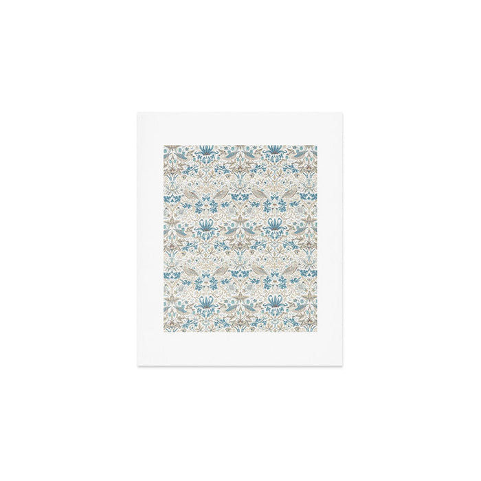 William Morris Strawberry Thief Blue Slate Vellum Art Print Gallery Image 1