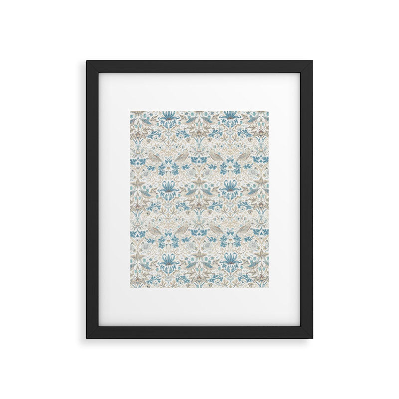 William Morris Strawberry Thief Blue Slate Vellum Framed Art Print Gallery Image 6