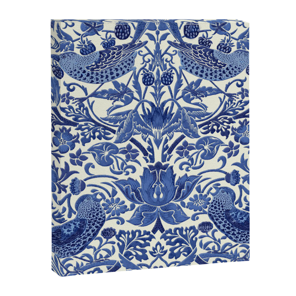 William Morris Strawberry Thief Blue & White Pattern Canvas Print Gallery Image 8