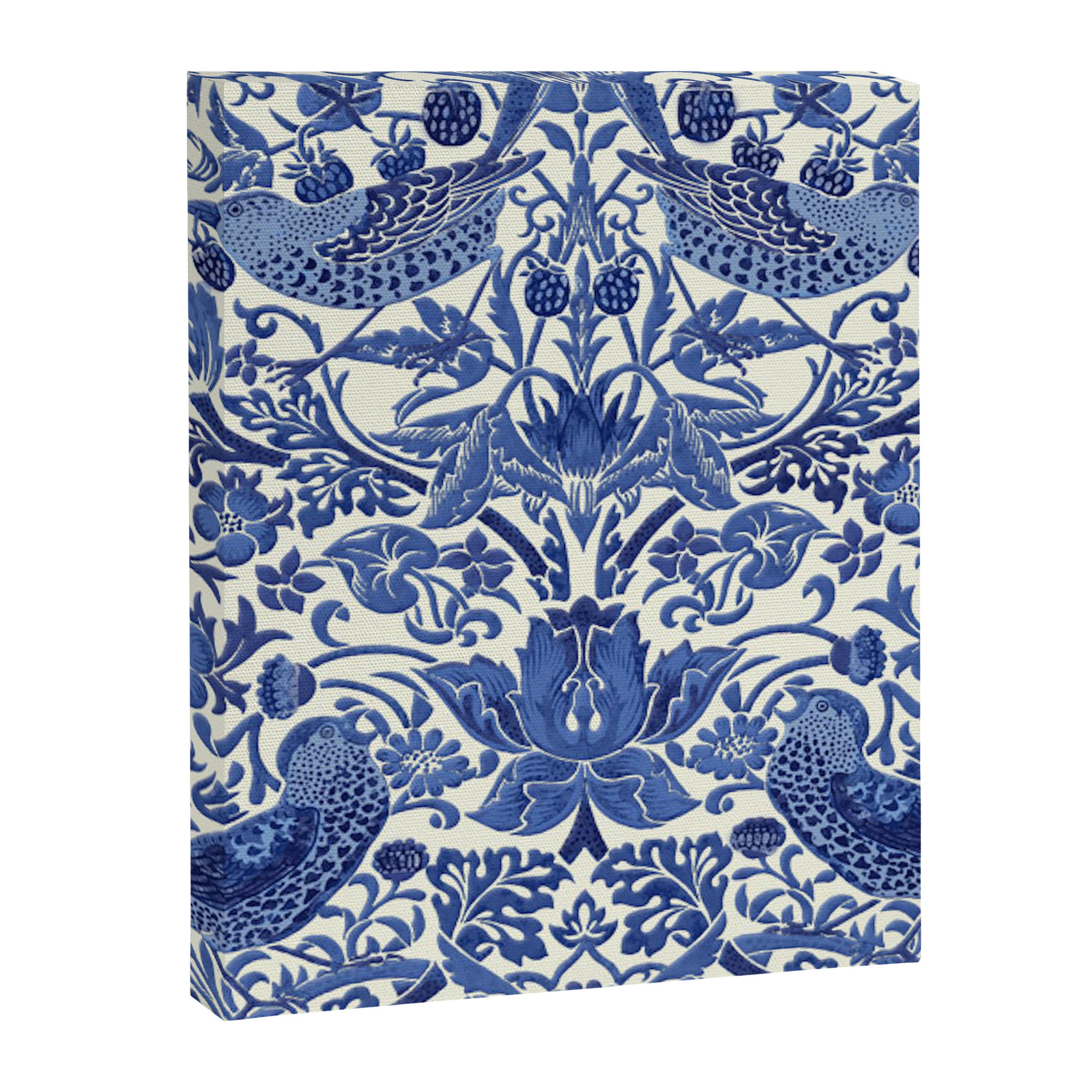 William Morris Strawberry Thief Blue & White Pattern Canvas Print Gallery Image 8