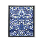 William Morris Strawberry Thief Blue & White Pattern Framed Canvas Print Gallery Image 8