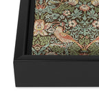 William Morris Strawberry Thief Brown Chocolate Slate Framed Canvas Print Gallery Image 3