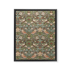 William Morris Strawberry Thief Brown Chocolate Slate Framed Canvas Print Gallery Image 8