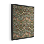 William Morris Strawberry Thief Brown Chocolate Slate Framed Canvas Print Gallery Image 2
