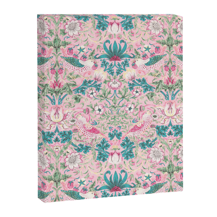 William Morris Strawberry Thief Candy Pink Teal Canvas Print Gallery Image 1