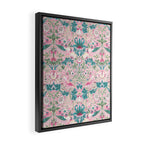 William Morris Strawberry Thief Candy Pink Teal Framed Canvas Print Gallery Image 2