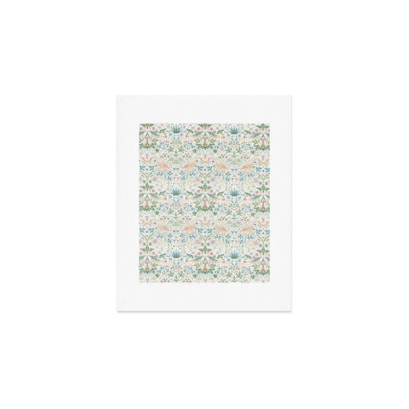 William Morris Strawberry Thief Cochineal Willow Art Print Gallery Image 1