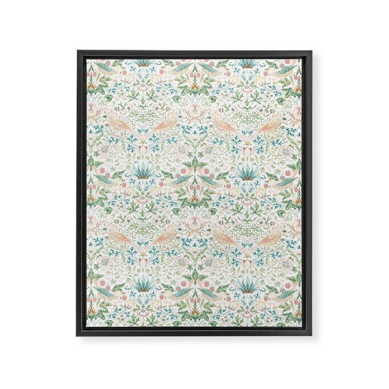 William Morris Strawberry Thief Cochineal Willow Framed Canvas Print Gallery Image 8