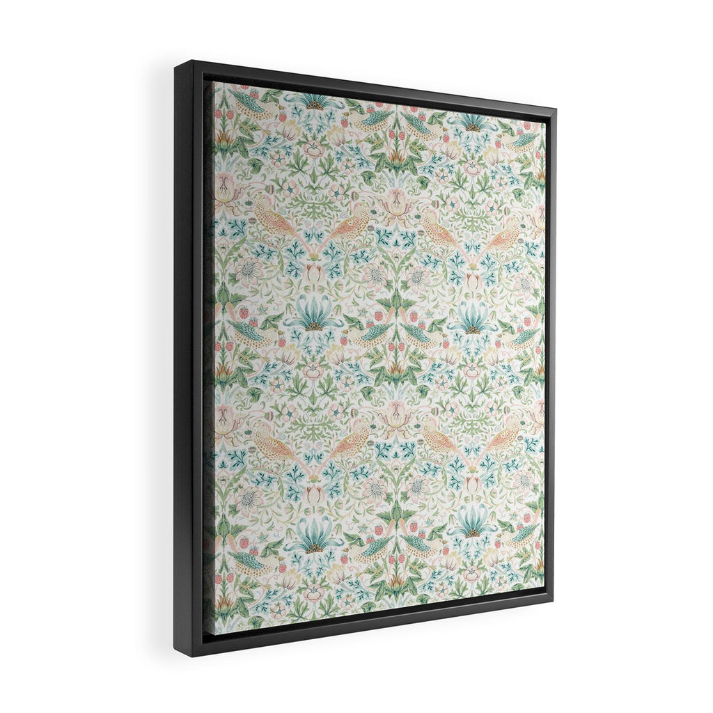 William Morris Strawberry Thief Cochineal Willow Framed Canvas Print Gallery Image 2