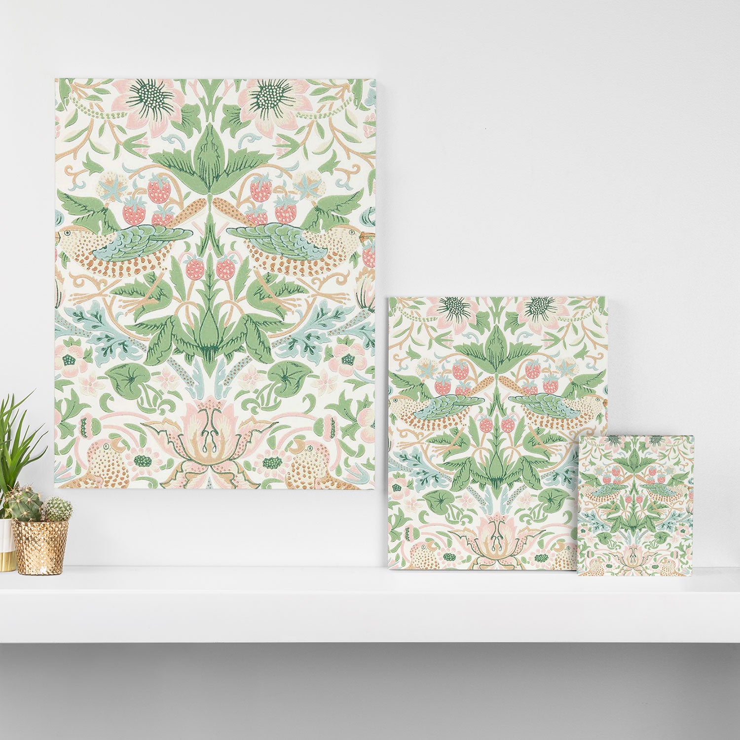 William Morris Strawberry Thief Cochineal Willow Canvas Print Gallery Image 3