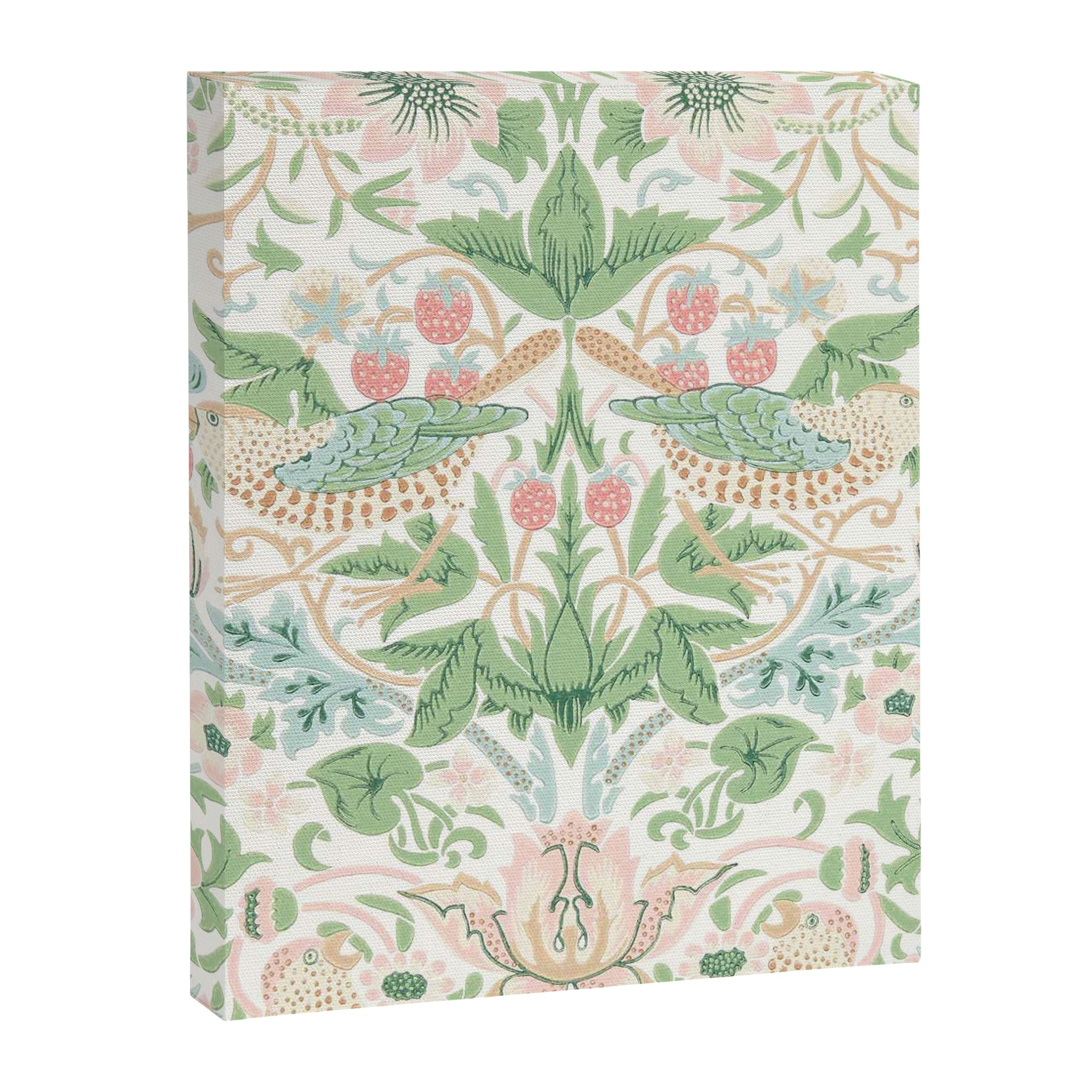William Morris Strawberry Thief Cochineal Willow Canvas Print Gallery Image 3