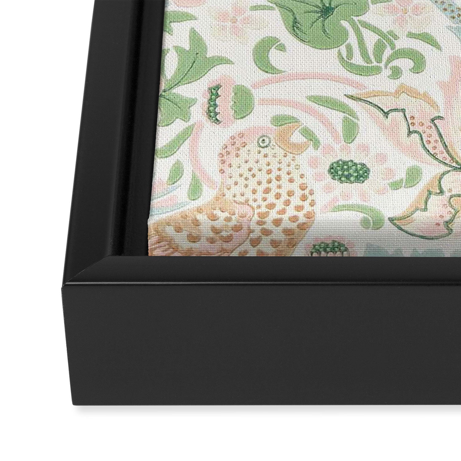 William Morris Strawberry Thief Cochineal Willow Framed Canvas Print Gallery Image 3