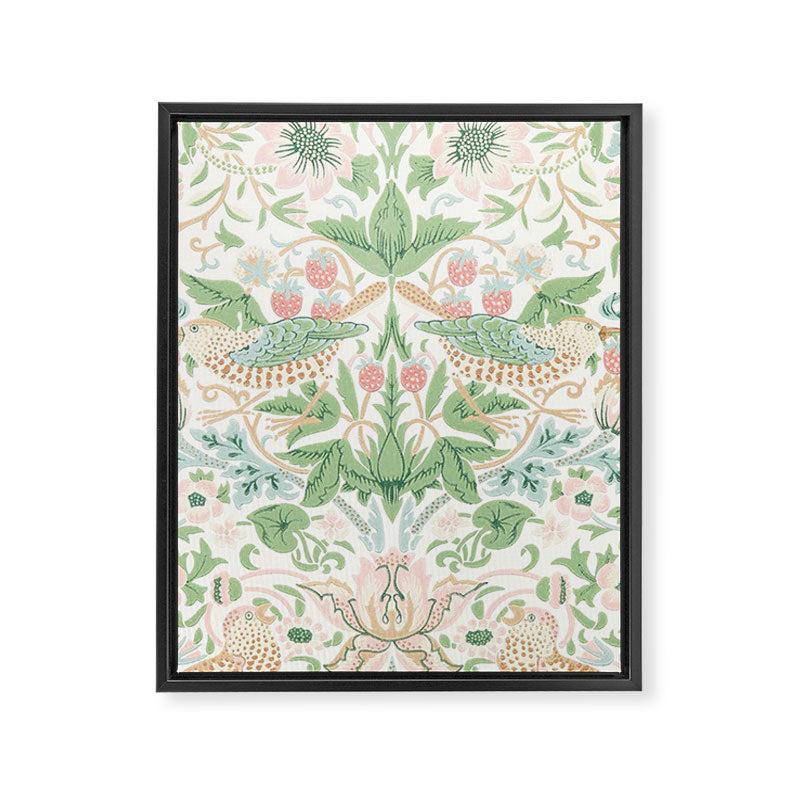 William Morris Strawberry Thief Cochineal Willow Framed Canvas Print Gallery Image 8