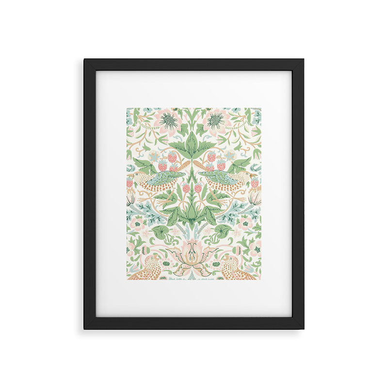 William Morris Strawberry Thief Cochineal Willow Framed Art Print Gallery Image 6