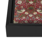 William Morris Strawberry Thief Crimson Red Framed Canvas Print Gallery Image 3