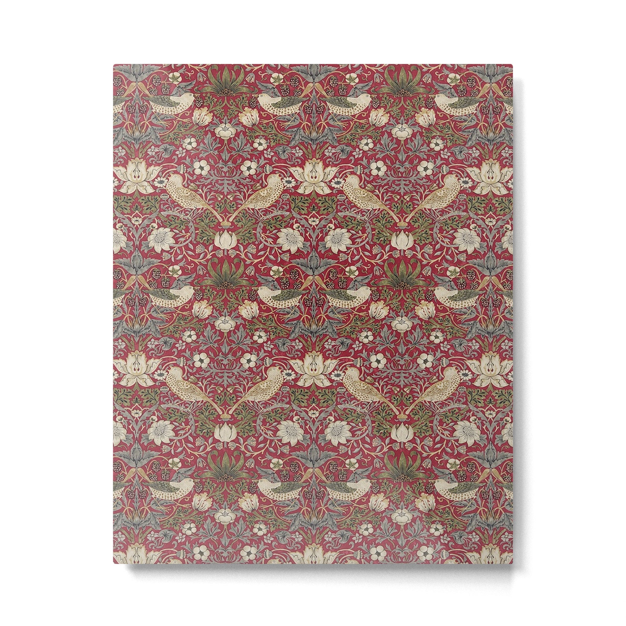 William Morris Strawberry Thief Crimson Red Metal Print Gallery Image 6