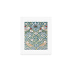 William Morris Strawberry Thief Detail Aqua Blue Turquoise Art Print Gallery Image 1
