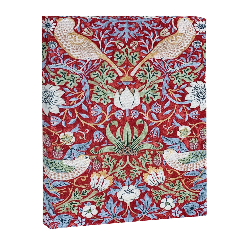 William Morris Strawberry Thief Detail Burgundy Red Canvas Print Gallery Image 8