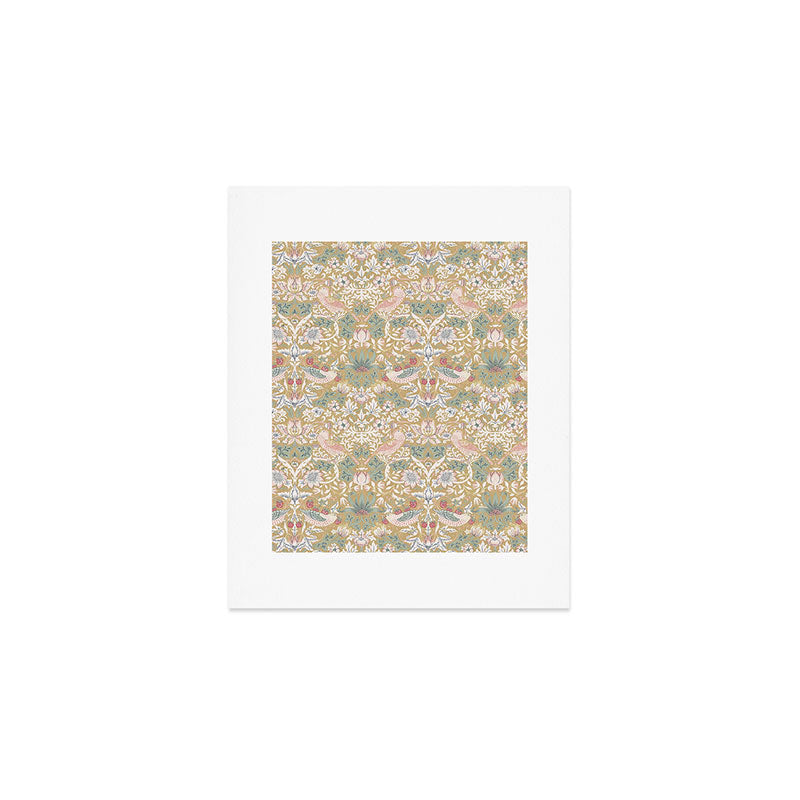 William Morris Strawberry Thief Gold Vintage Pattern Art Print Gallery Image 1