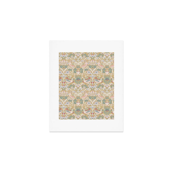 William Morris Strawberry Thief Gold Vintage Pattern Art Print Gallery Image 1