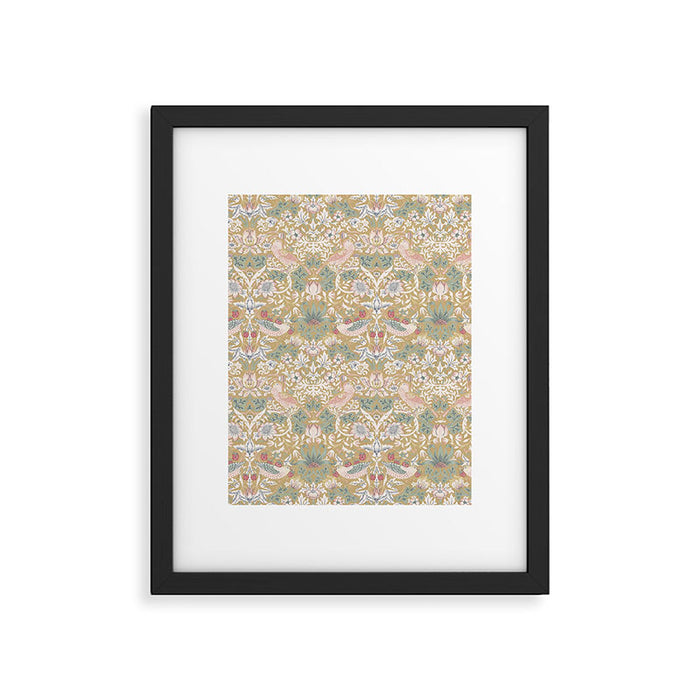 William Morris Strawberry Thief Gold Vintage Pattern Framed Art Print Gallery Image 1