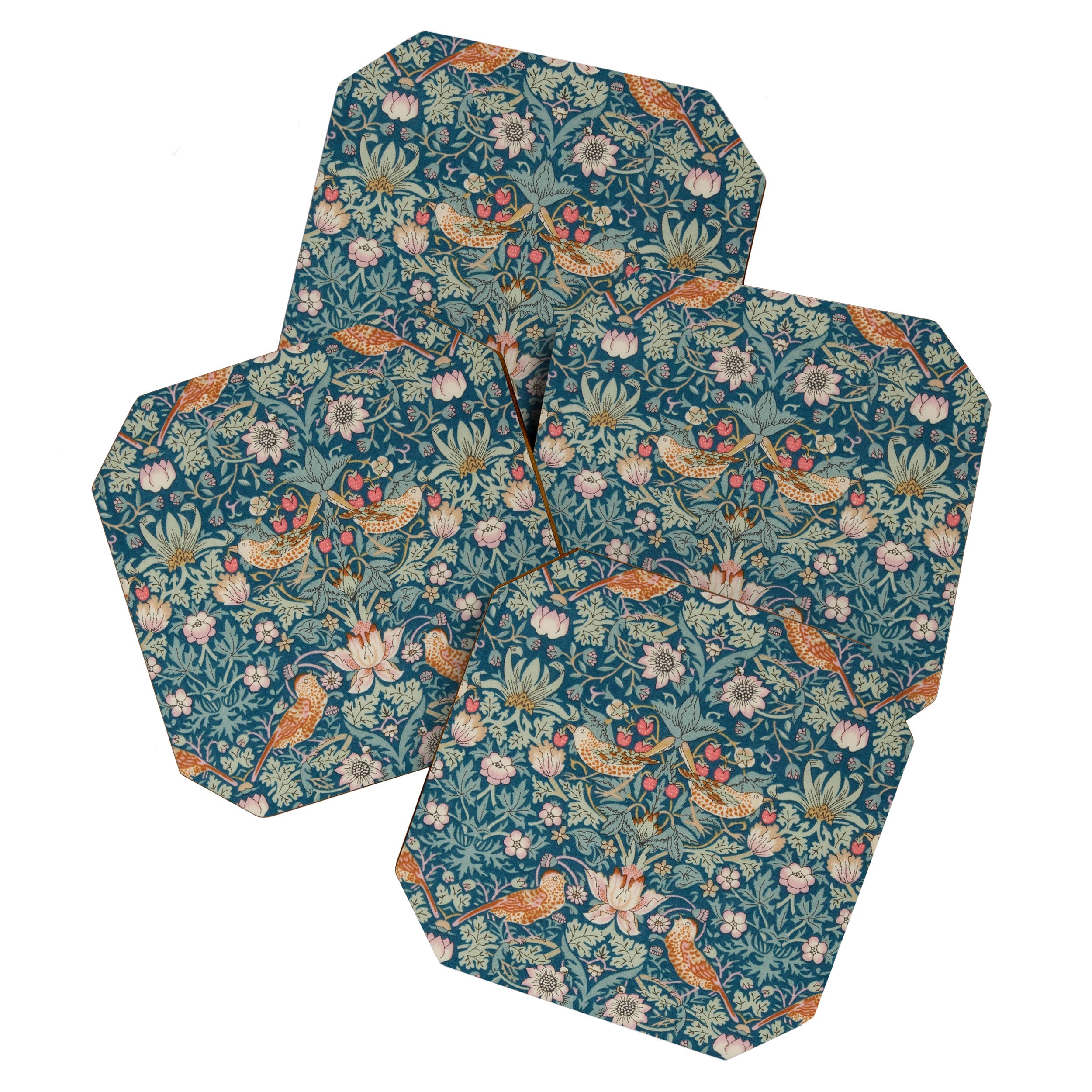 William Morris Strawberry Thief Green Coaster Gallery Image 1