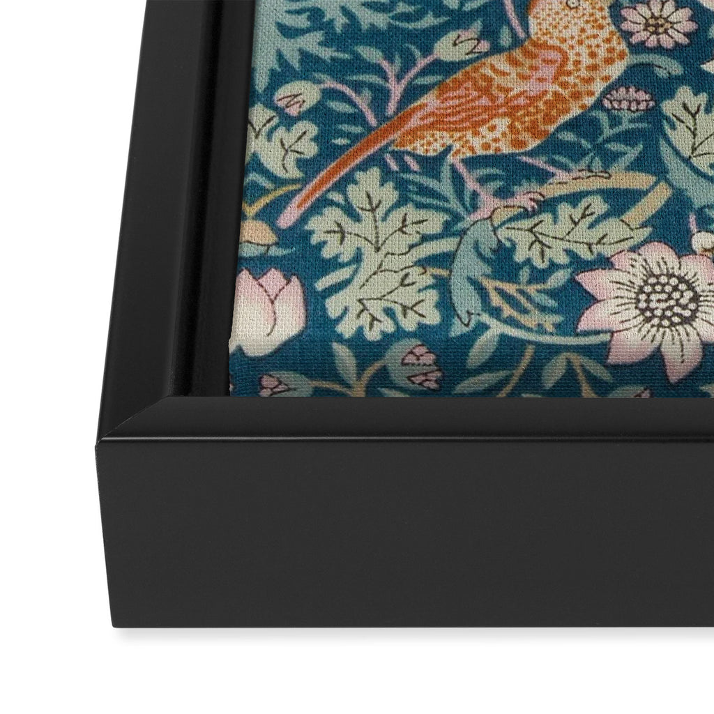 William Morris Strawberry Thief Green Framed Canvas Print Gallery Image 3