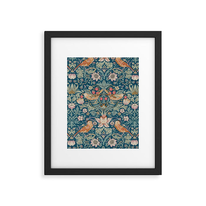 William Morris Strawberry Thief Green Framed Art Print Gallery Image 1