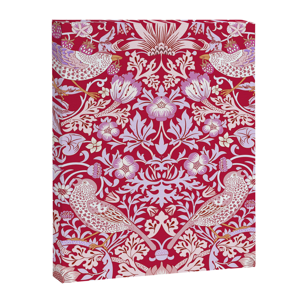 William Morris Strawberry Thief Hot Fuschia Pink Canvas Print Gallery Image 6