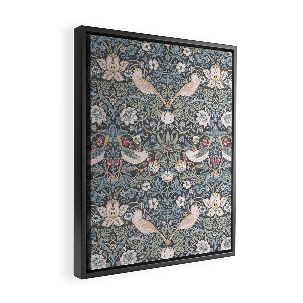 William Morris Strawberry Thief Ink Framed Canvas Print Gallery Image 2