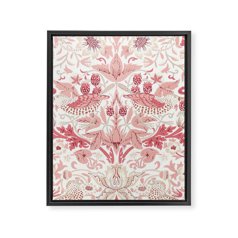 William Morris Strawberry Thief Madder Framed Canvas Print Gallery Image 8