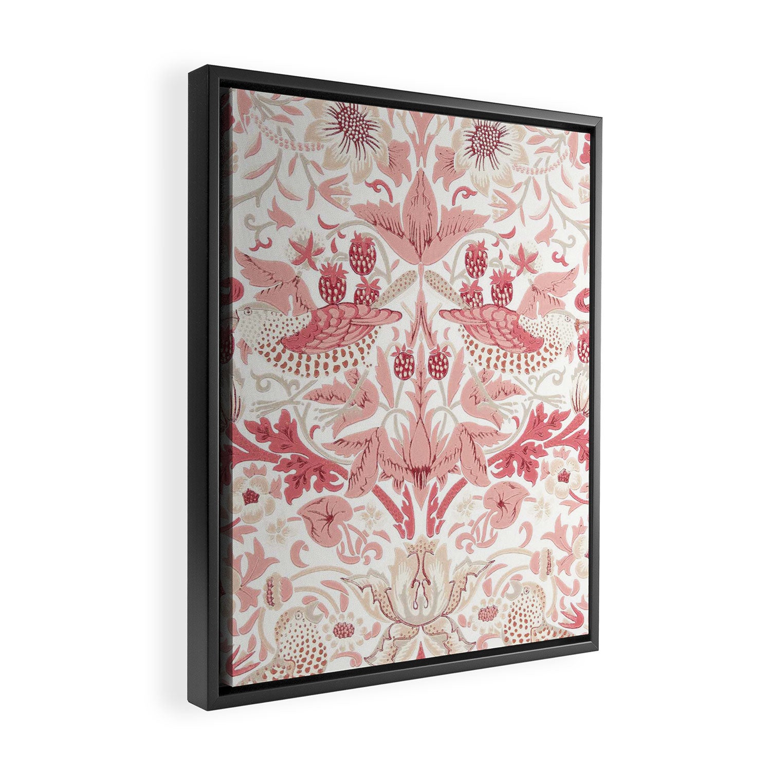 William Morris Strawberry Thief Madder Framed Canvas Print Gallery Image 2