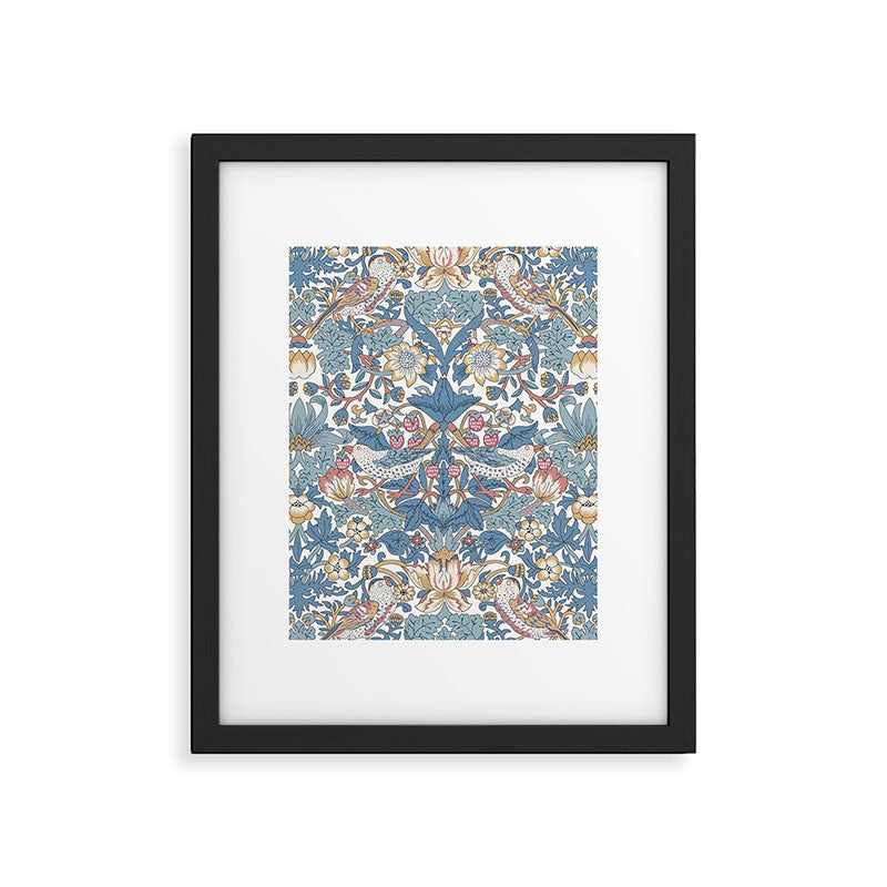 William Morris Strawberry Thief Pastel Blue Floral Framed Art Print Gallery Image 6