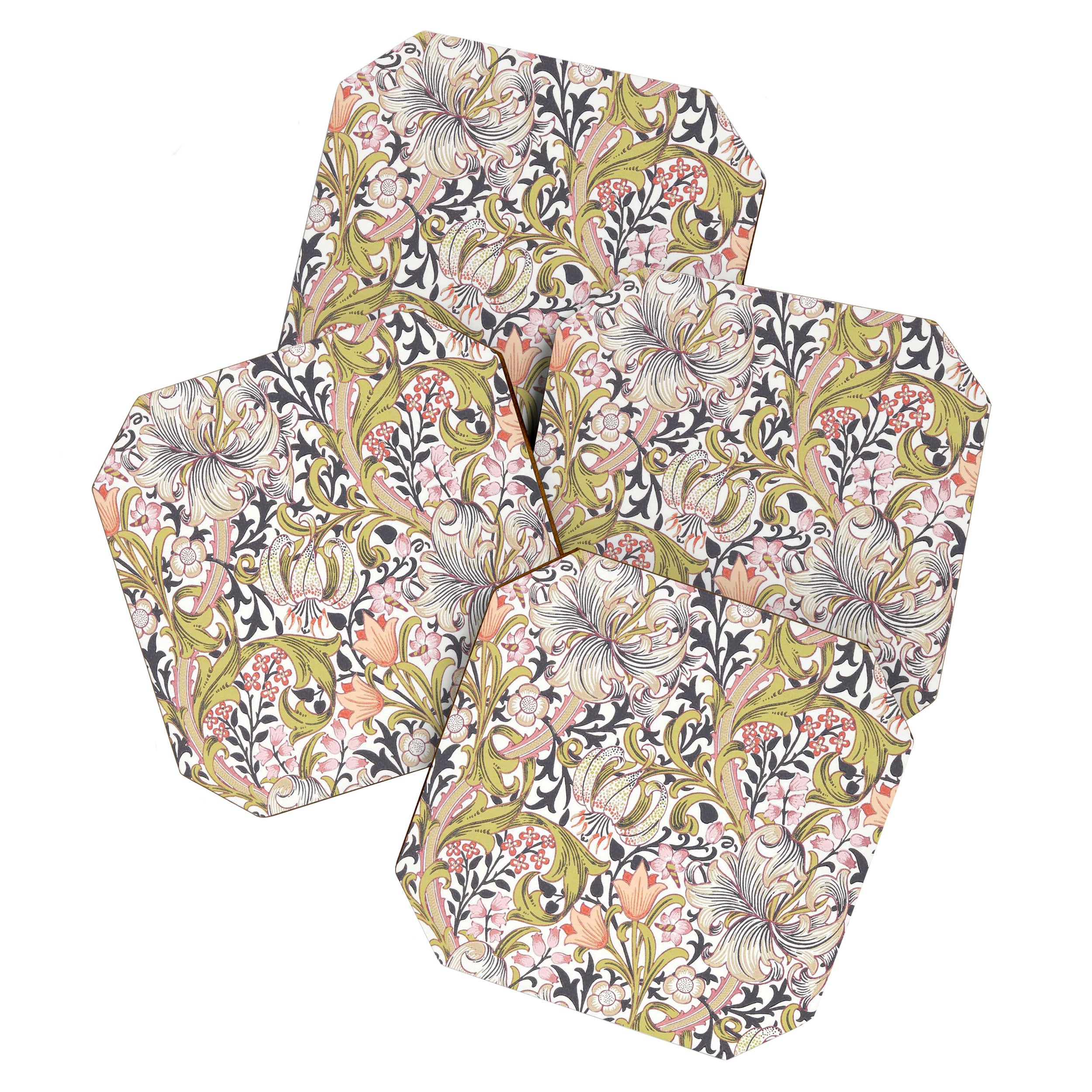 William Morris Strawberry Thief Pastel Pink Coaster Gallery Image 1