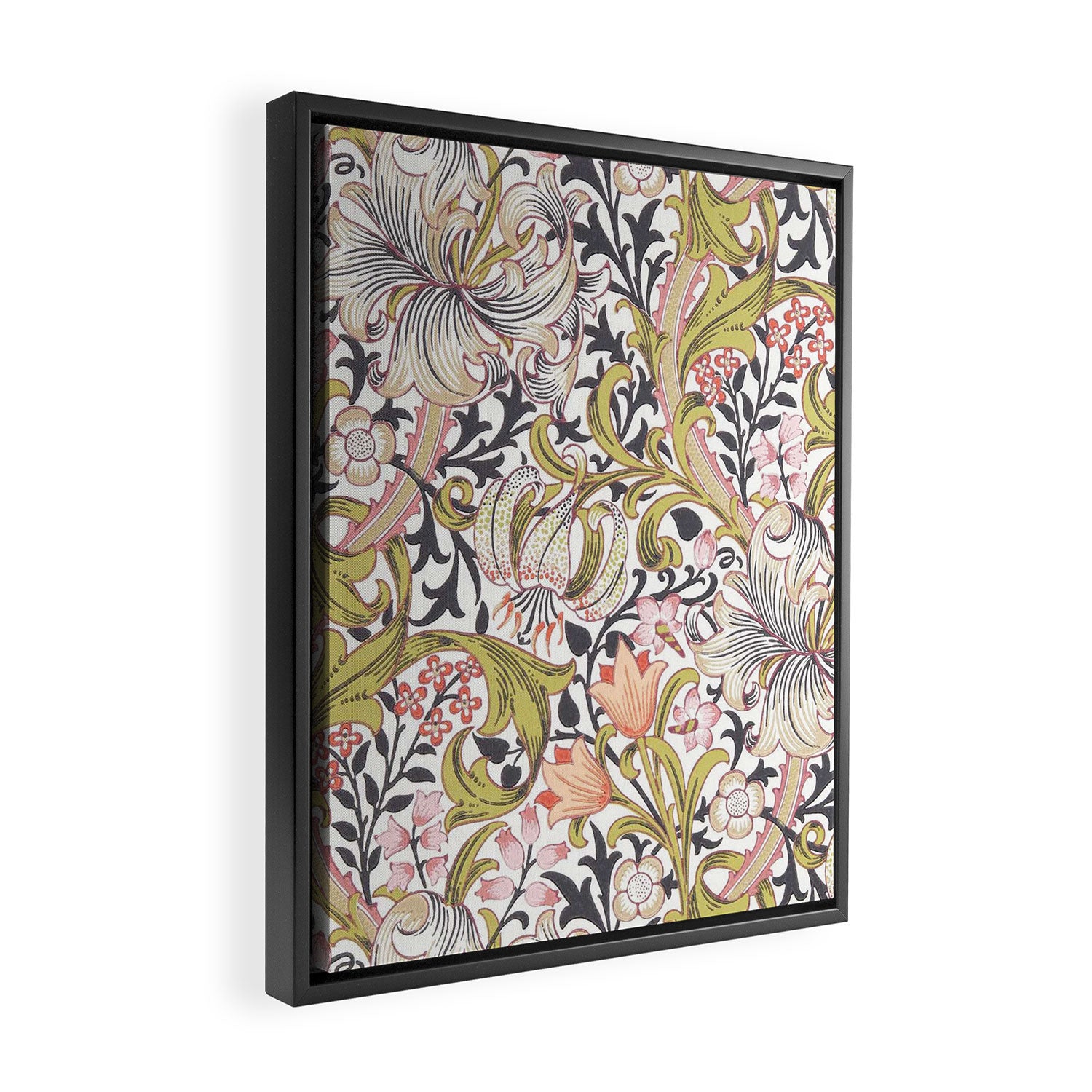 William Morris Strawberry Thief Pastel Pink Framed Canvas Print Gallery Image 2